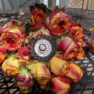 Unique Vintage Mother of Pearl Button Pendant